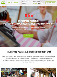 Сайт по продажам и внедрению iiko